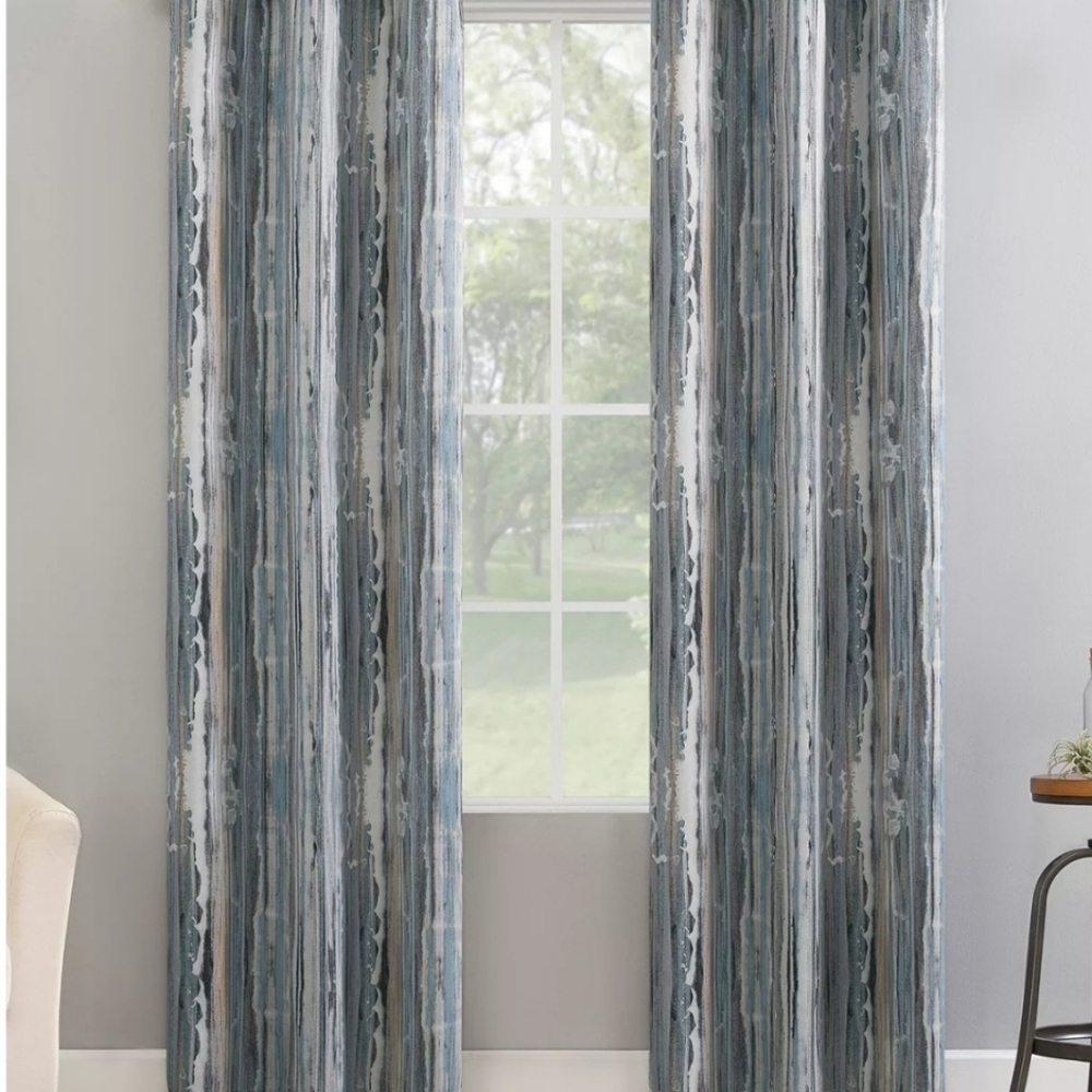 Allegory Abstract Painting 40" x 95" Blackout Curtain Panel Blue